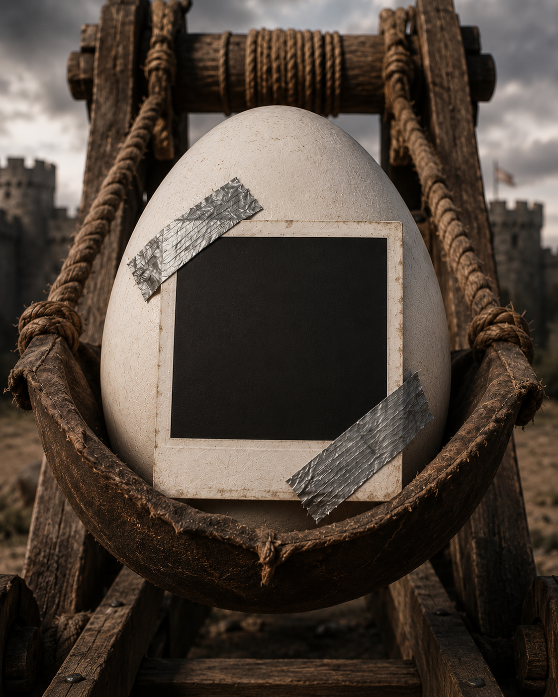 Viking catapult with egg